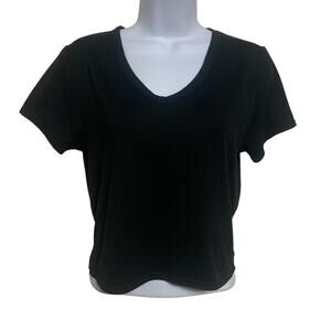 Olivia Rae Cropped V-Neck T-Shirt Womens Size S